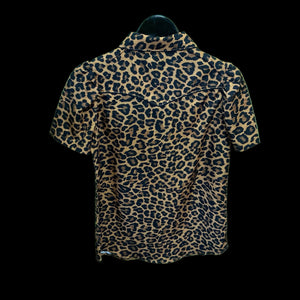 Leopard Short Sleeve Pearl Snap