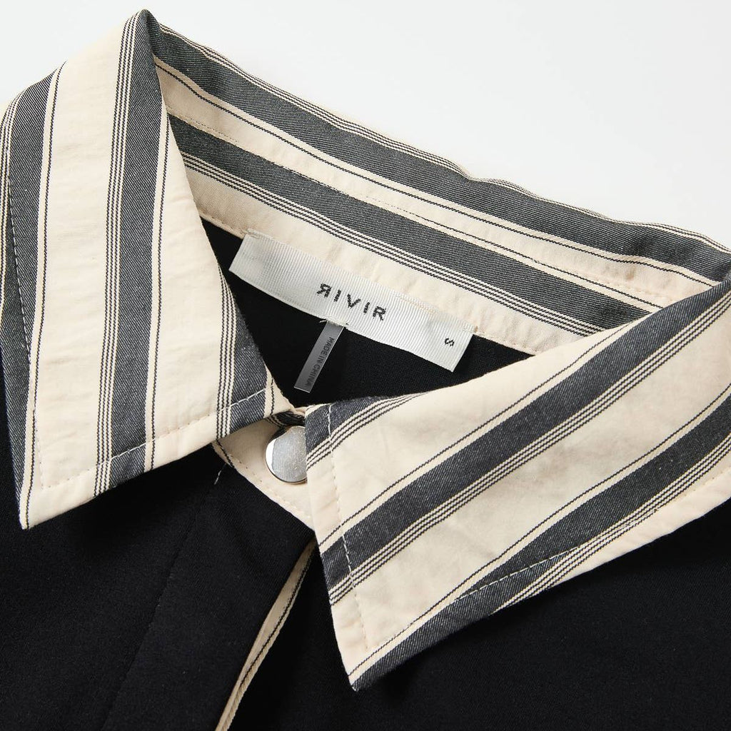 Anette Knit Collar Sweatshirt With Stripe Contrast