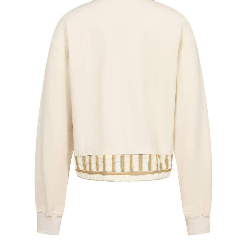 Anette Knit Collar Sweatshirt With Stripe Contrast