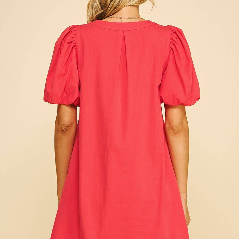 EMBROIDERED DETAIL MINI DRESS