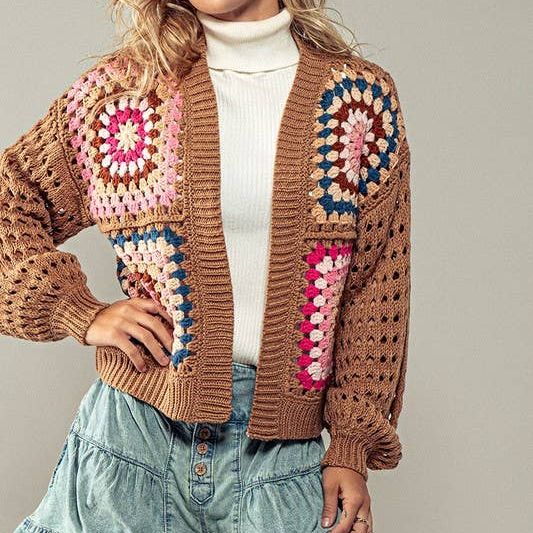 Burst of Color Patchwork Cardigan