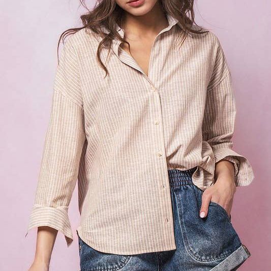 Timeless Pinstripe Cotton Blend Professional Shirt