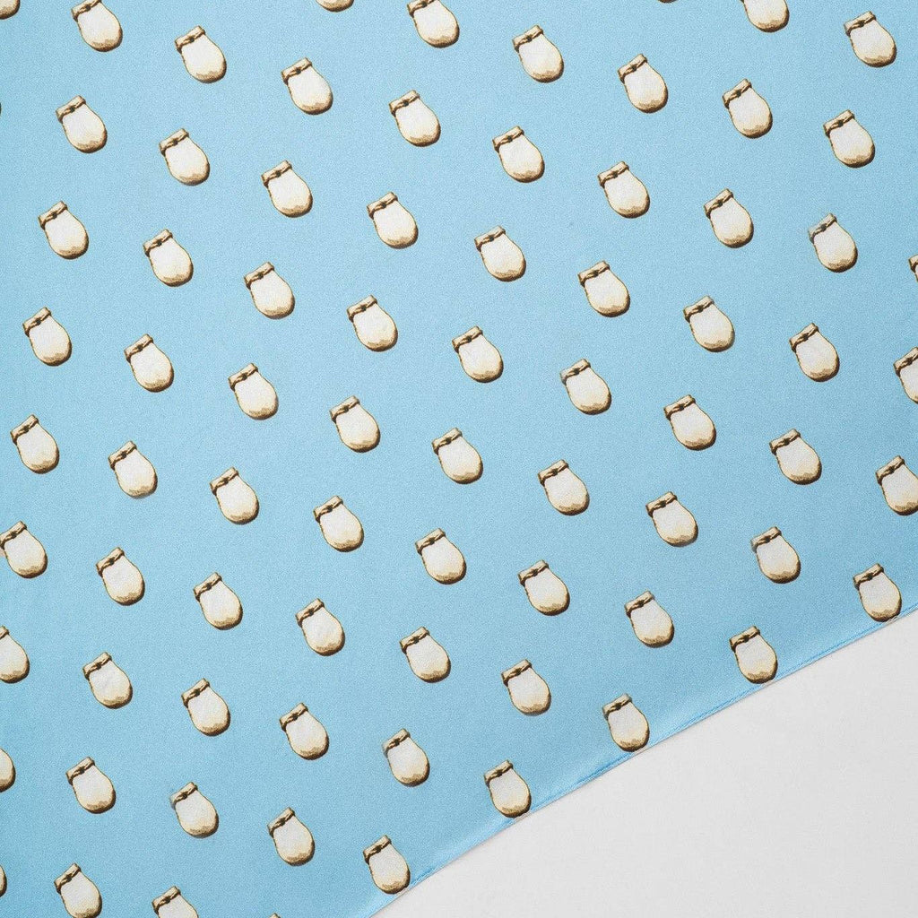 Elk Ivory Silk Scarf - Sky Blue