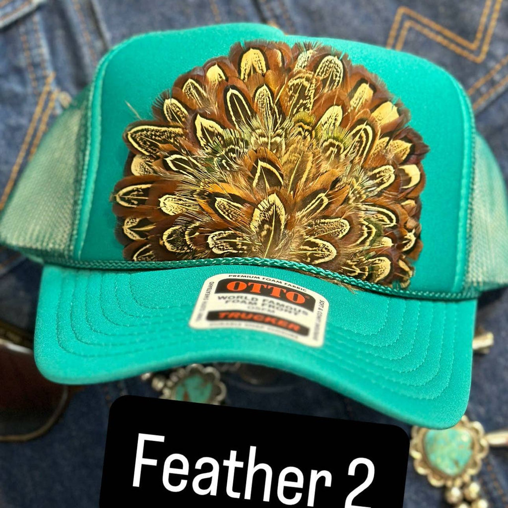 JADE FEATHER TRUCKER HAT