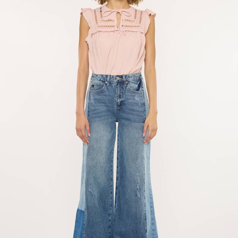 OPEN PACK HIGH RISE WIDE LEG JEANS-KC5521M