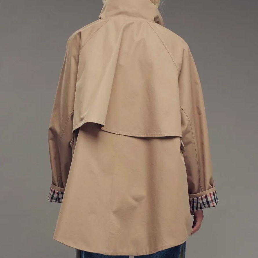 Modern A-Line Trench Jacket Khaki