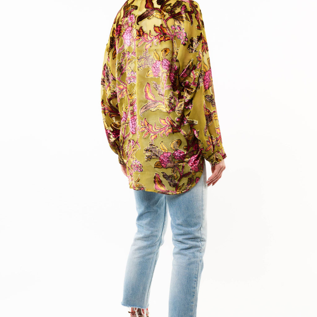 Holiday Jewels Burnout Velvet Blouse