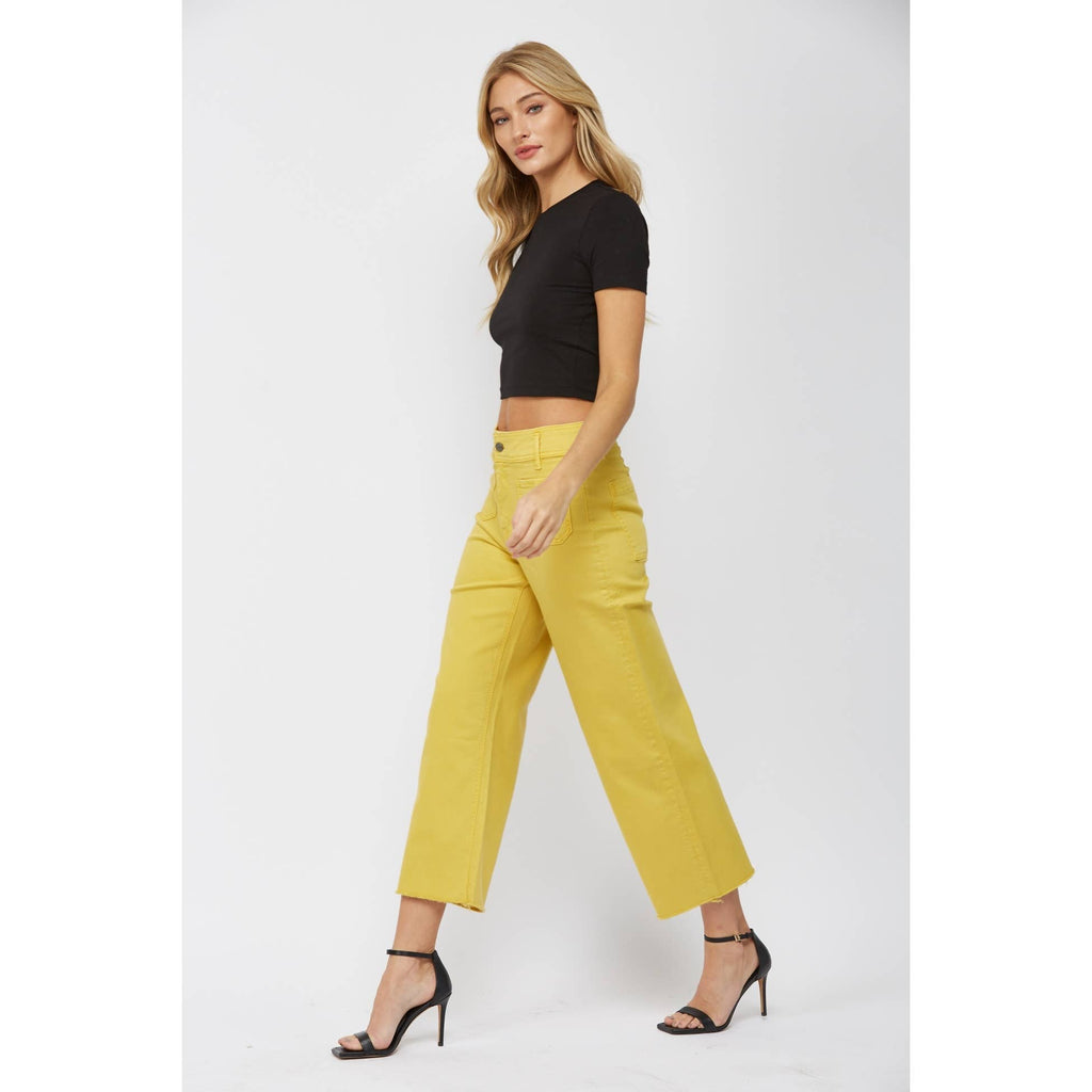 CROPPED WIDE LEG WITH FRONT POCKET