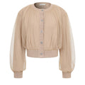 Marielle Crew-Neck Tulle Cardigan
