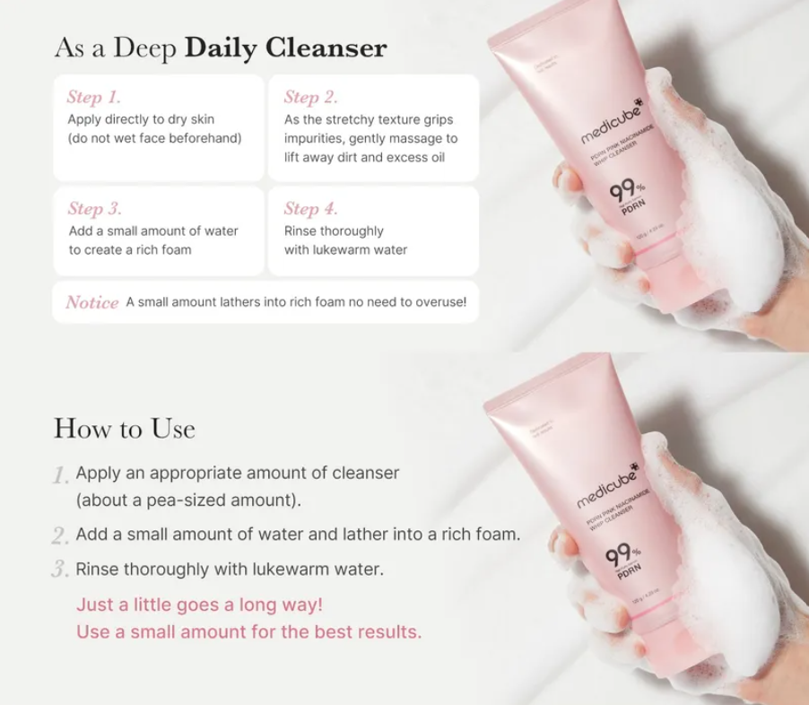 MEDICUBE PDRN Pink Niacineamide Whip Cleanser 15g MINI