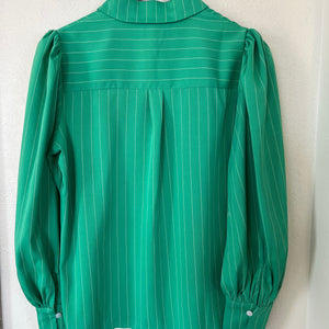 Turquoise Haven Green Pinstriped Top
