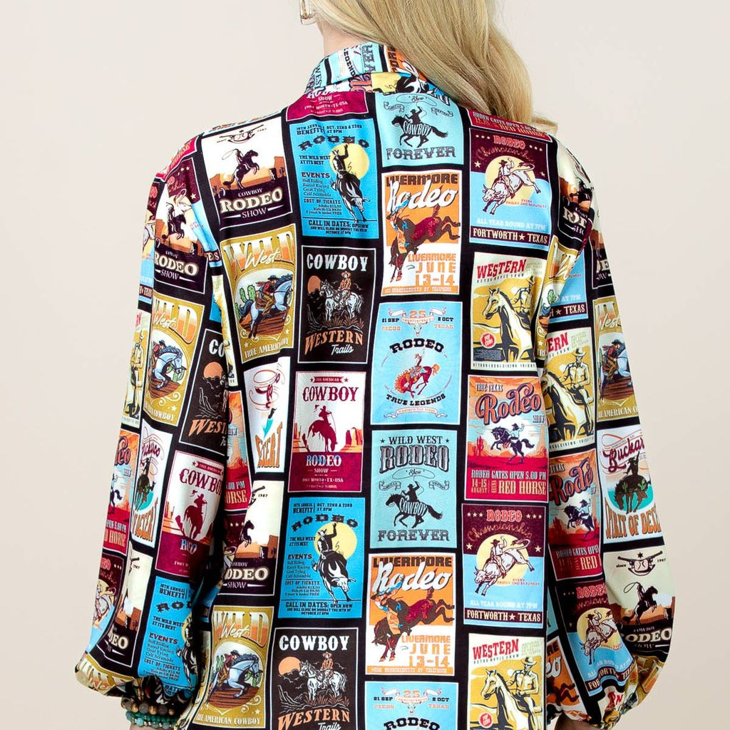 Sadia  Rodeo Stamp Print Graphic Blouse