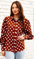 Brown Polka Dot Blouse