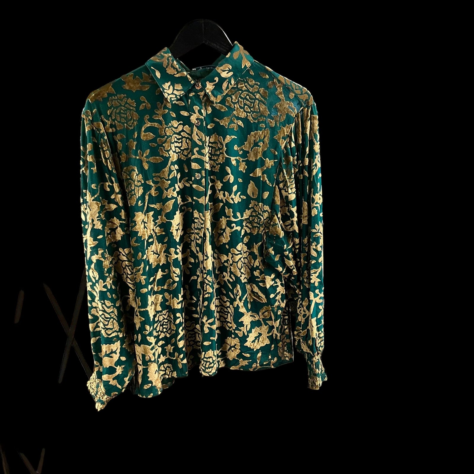 Turquoise Velvet Burnout Long Sleeve