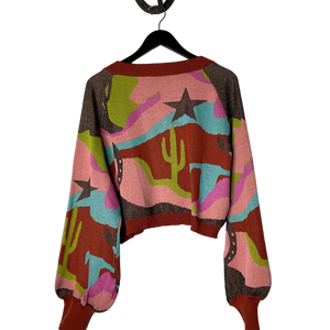 Desert Print Knit Sweater