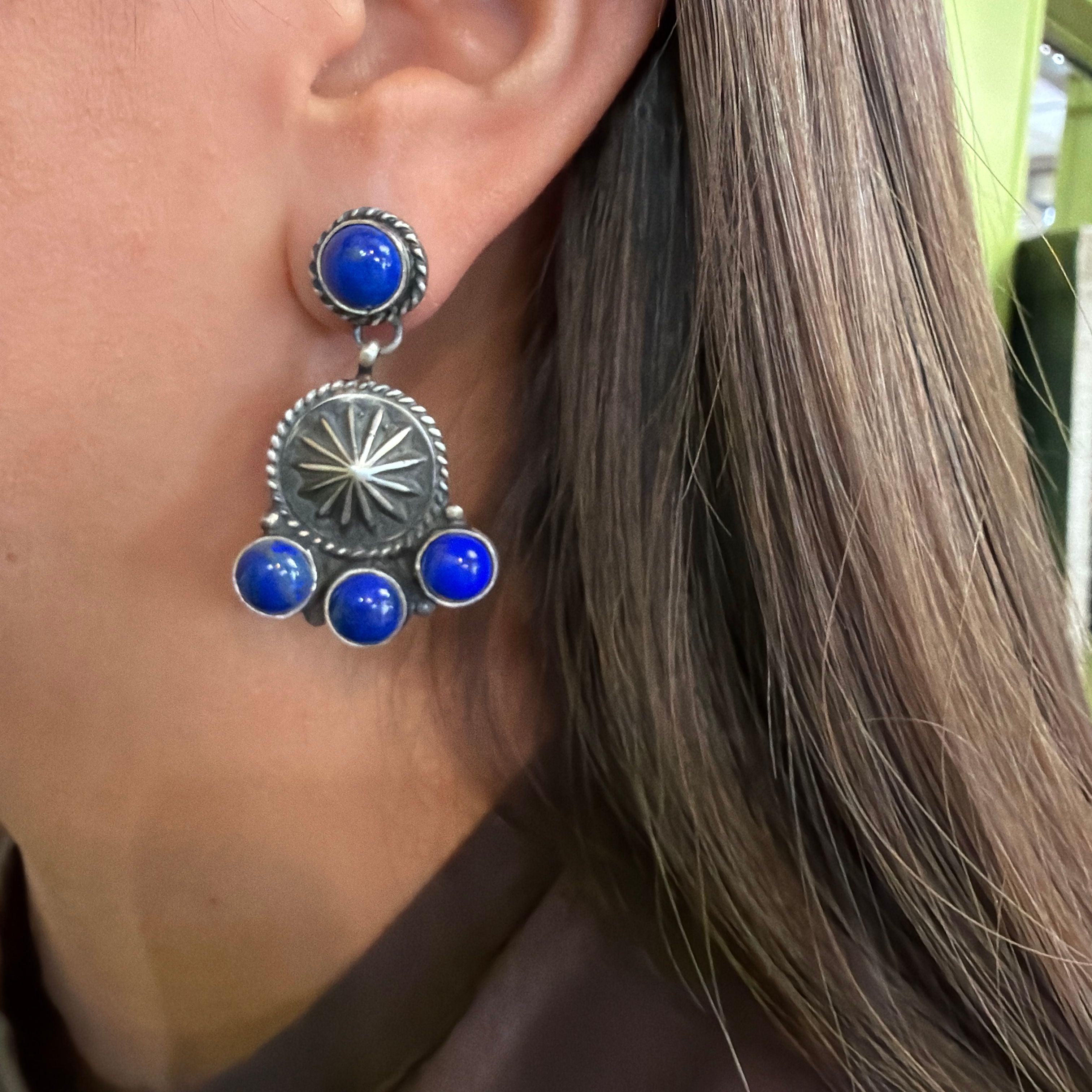 Lapis Concho Earrings