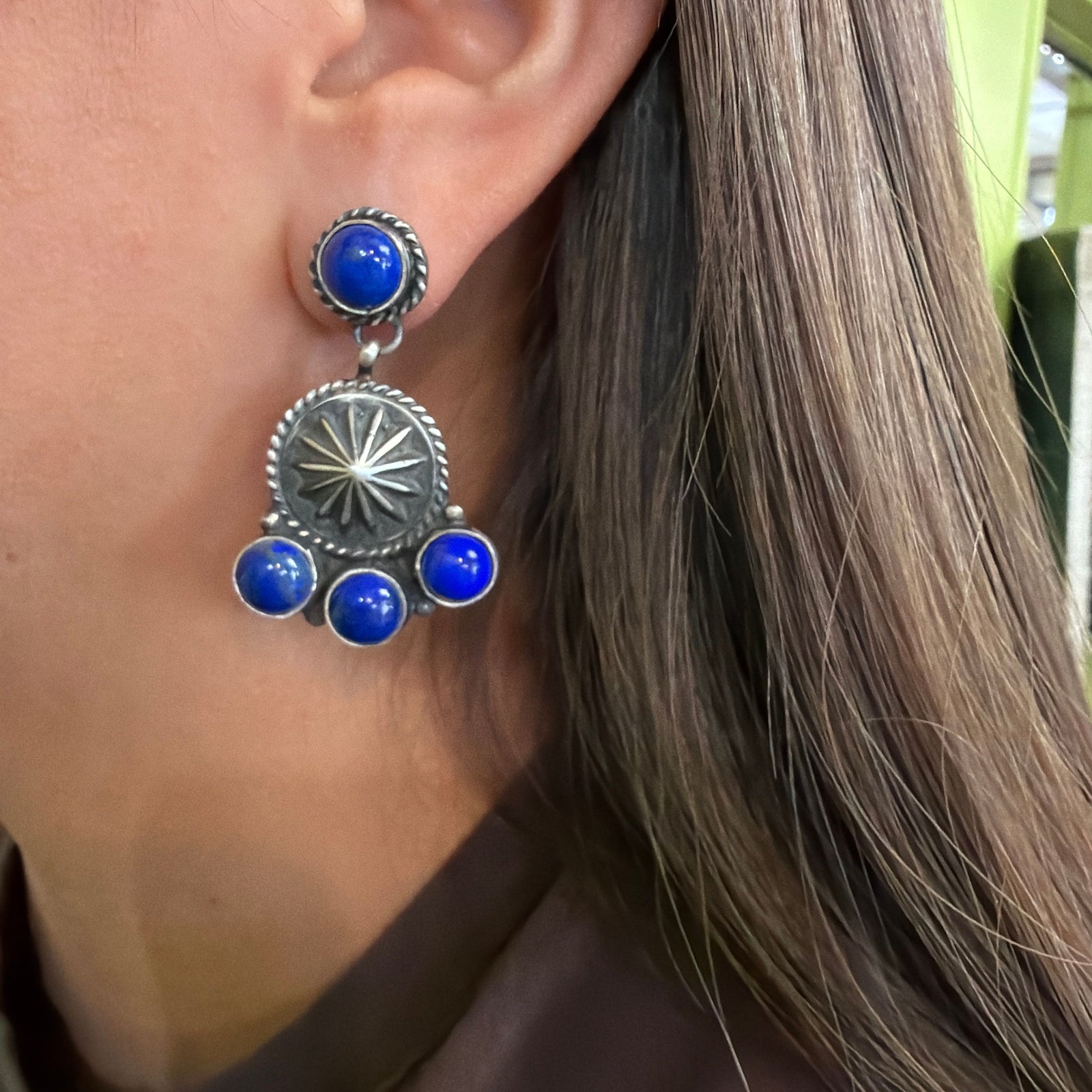 Lapis Concho Earrings