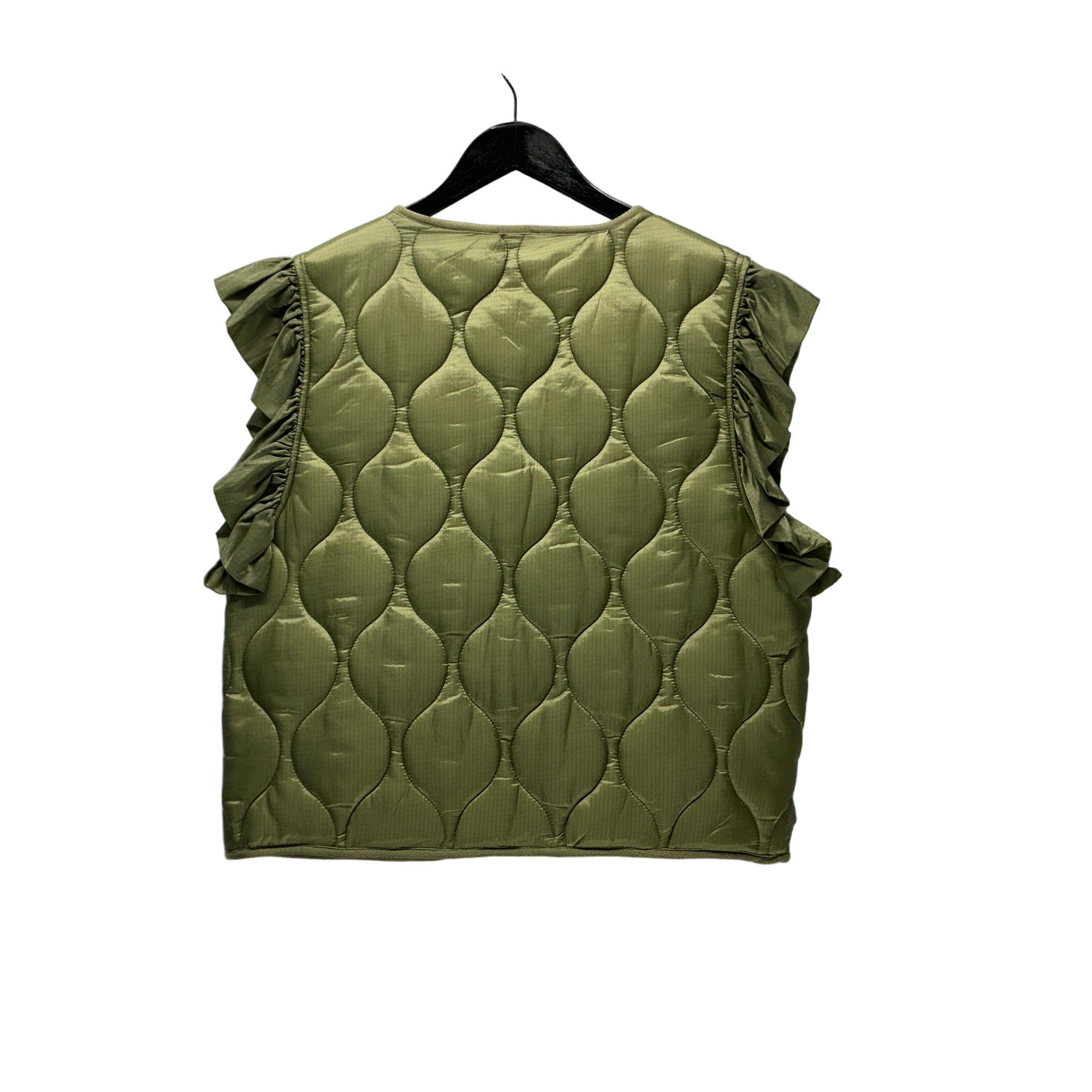 Green Vest with ruffled sleeves