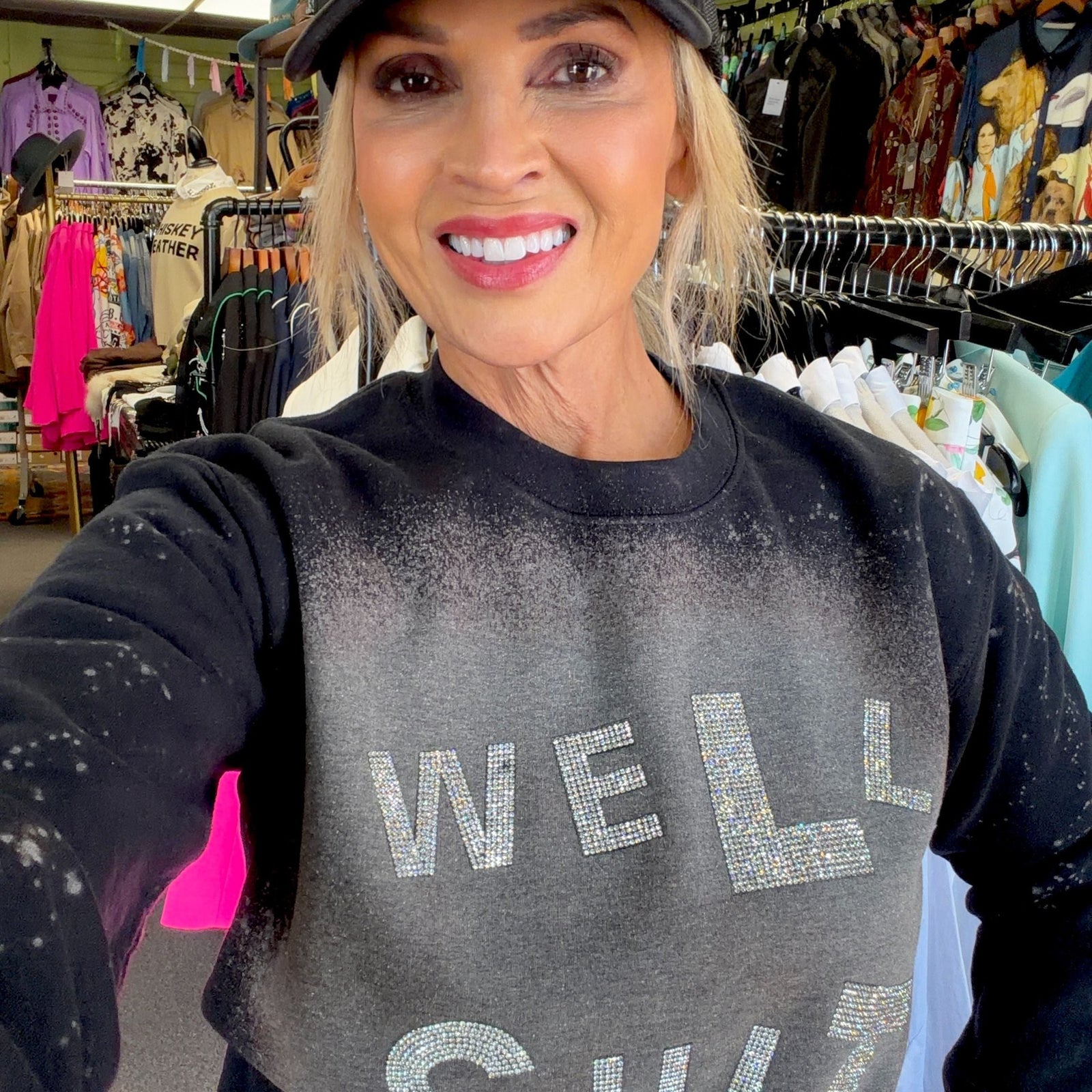 Blingy WELL SH*T on black SB Fleece