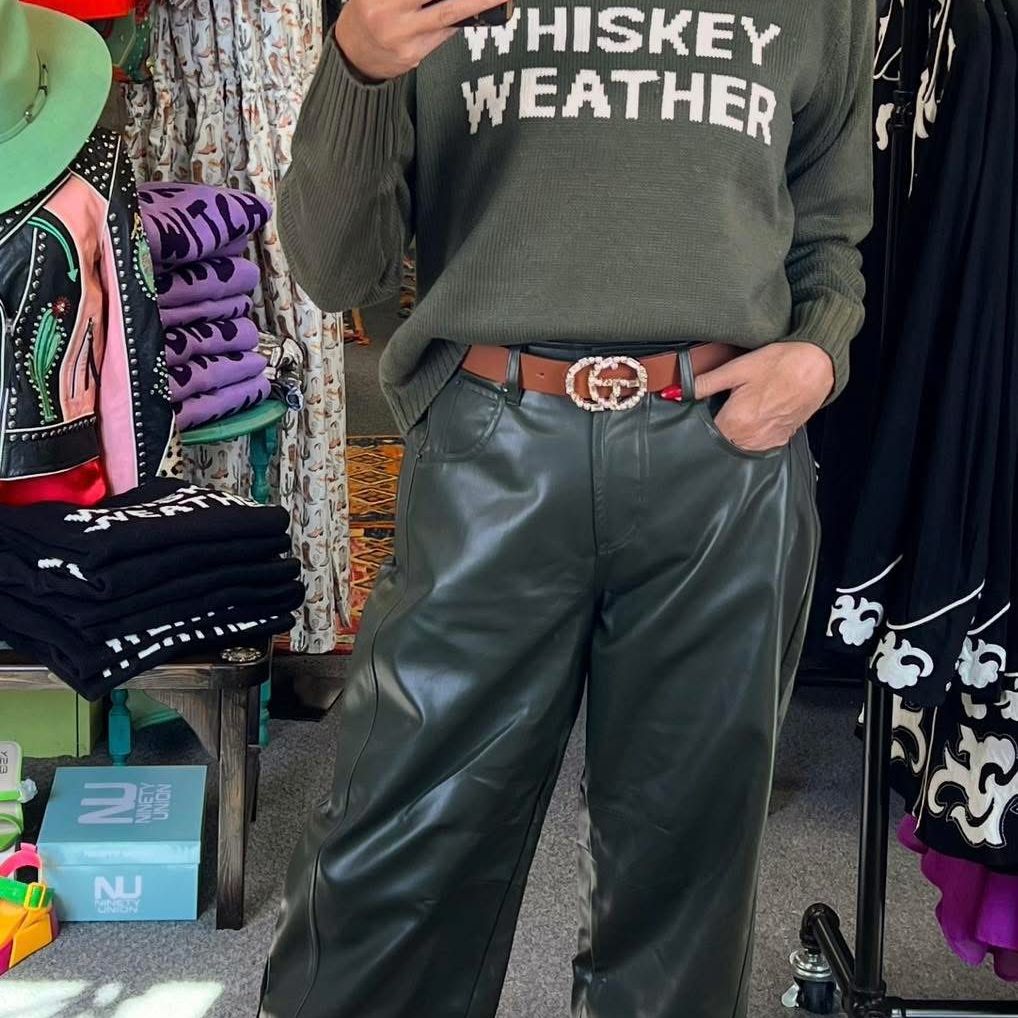 Olive Whiskey Weather Sweater