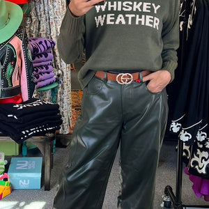 Olive Whiskey Weather Sweater