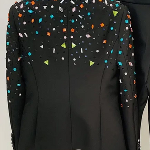 Diamond Beaded Jacket and Bootcut Pant Suit