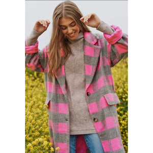 Pink Plaid Coat