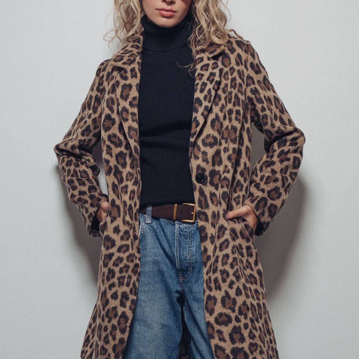 Leopard Print Oversized Statement Coat
