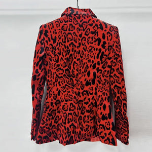 Gold Velvet Print Blazer