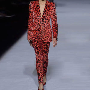 Gold Velvet Print Blazer