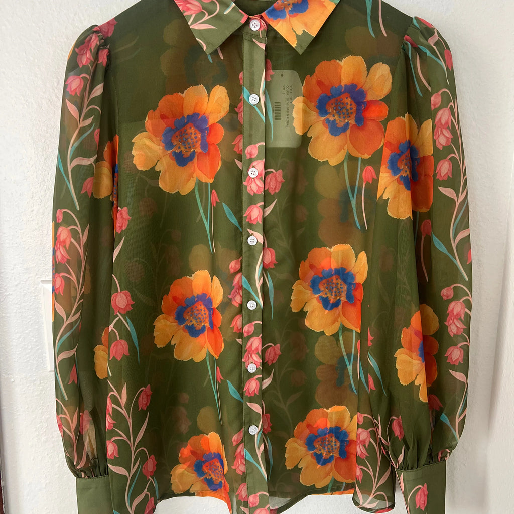 Olive Green Floral