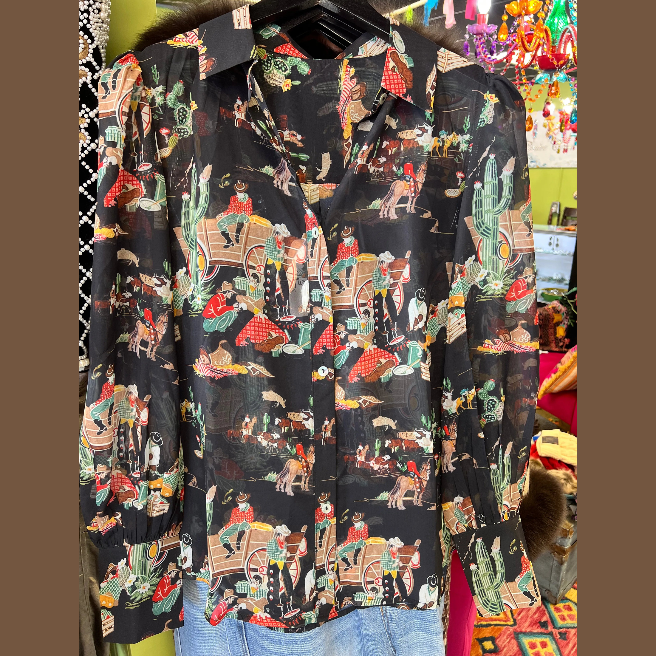 Wagon Wheel Blouse black