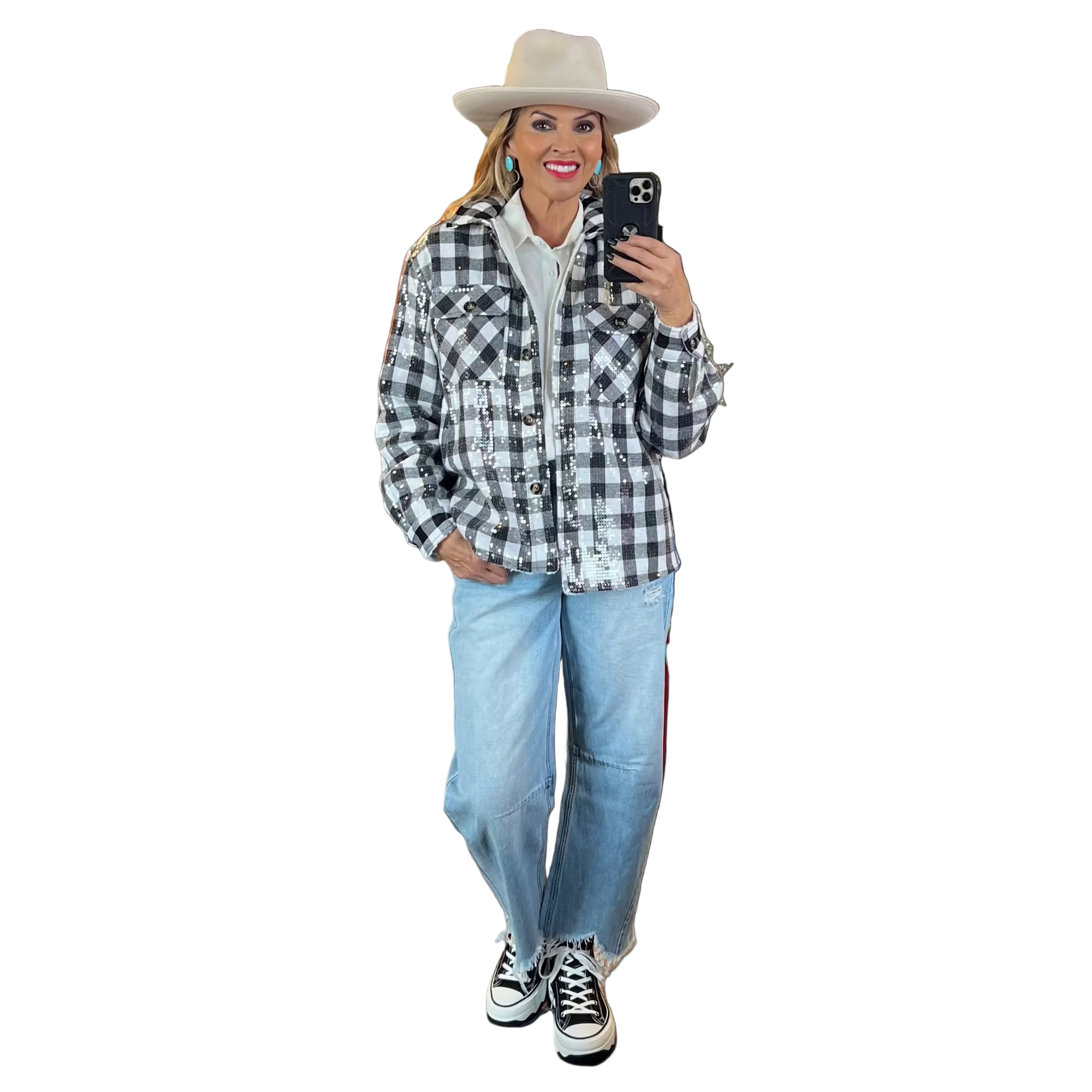 Sequin Check Jacket