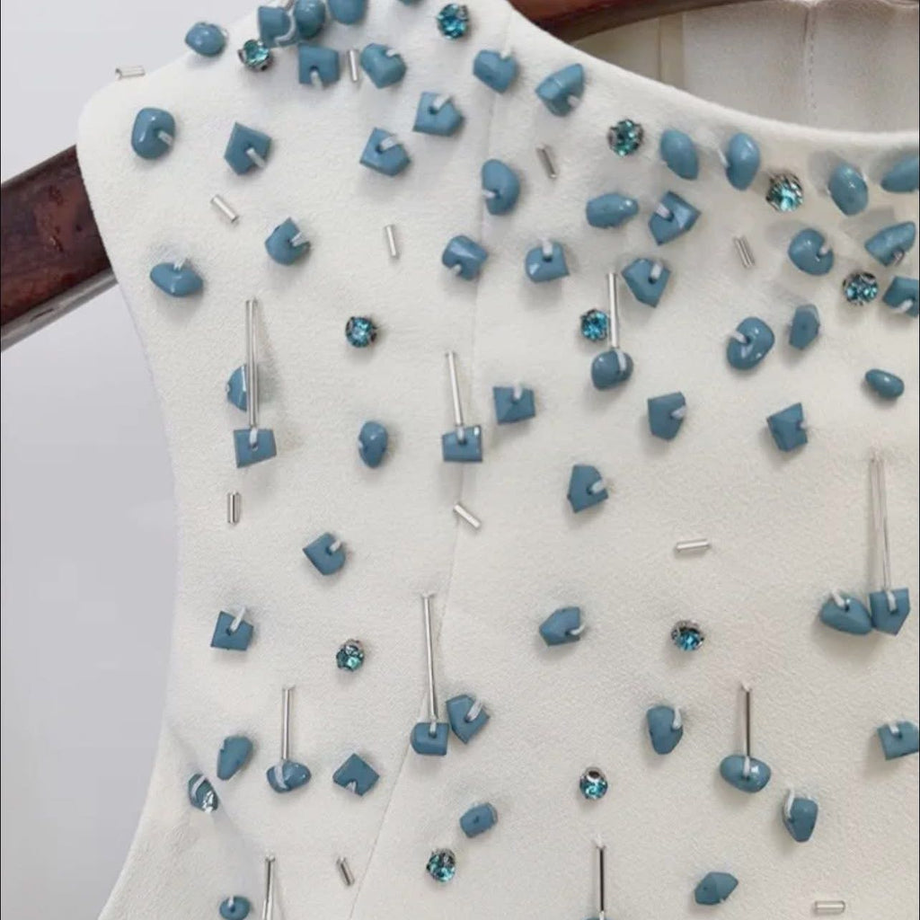 Two Piece Turquoise Beaded Set
