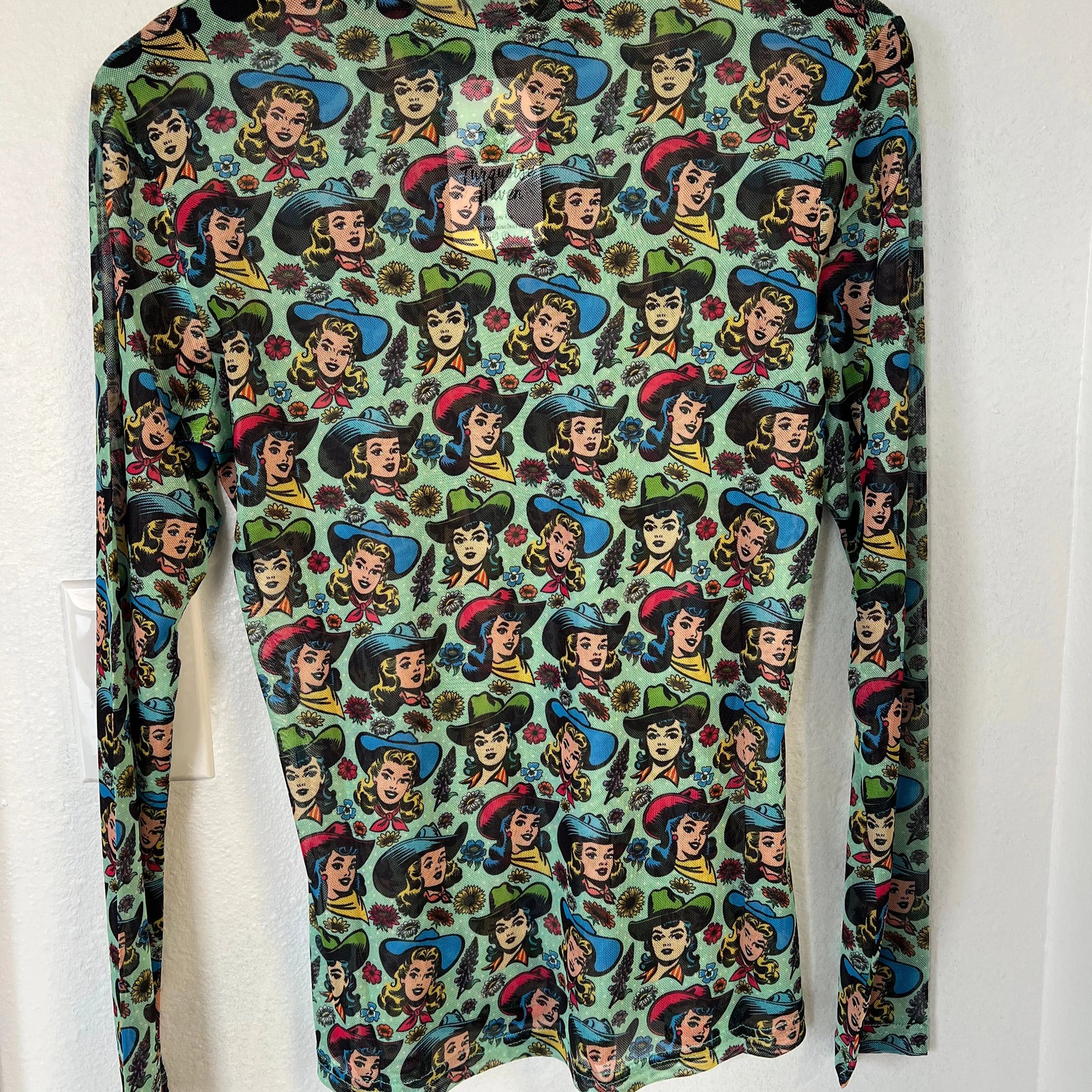 Mint Cowgirl Mesh Top