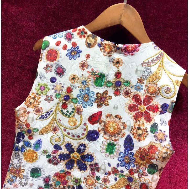 Radiant Gemstone A-Line Dress - Summer Luxury