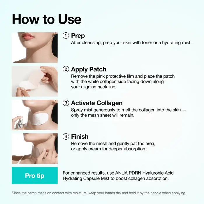 ANUA PDRN Collagen Melting Patch for Neck Singe Mask