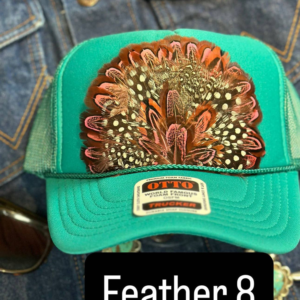 JADE FEATHER TRUCKER HAT