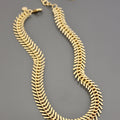 18k matte gold fish bone necklace DOR215