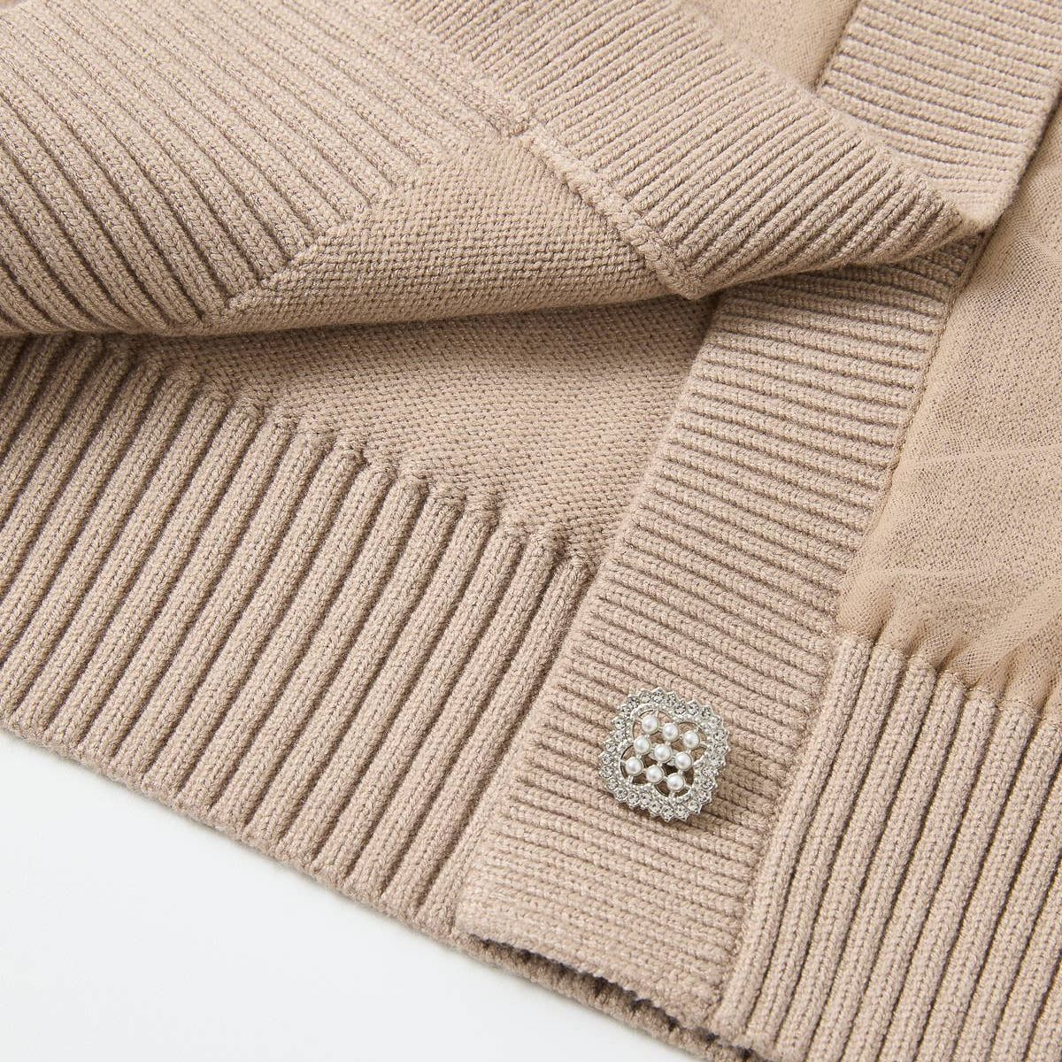 Marielle Crew-Neck Tulle Cardigan