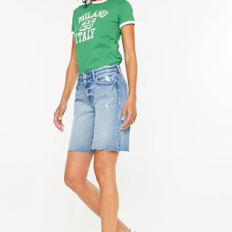 OPEN PACK MID RISE RELAXED BERMUDA JEANS