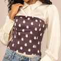 Elk Ivory Satin Corset Top - Fig