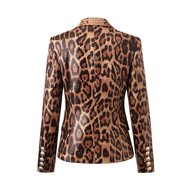 Elegant Leopard Blazer: Slim, Stylish, Chic