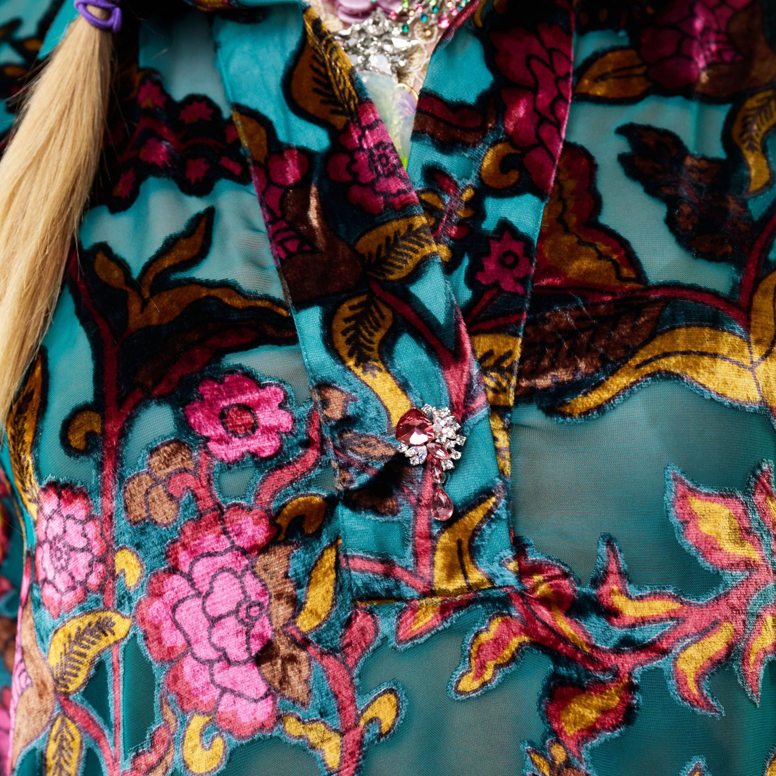 Holiday Jewels Burnout Velvet Blouse