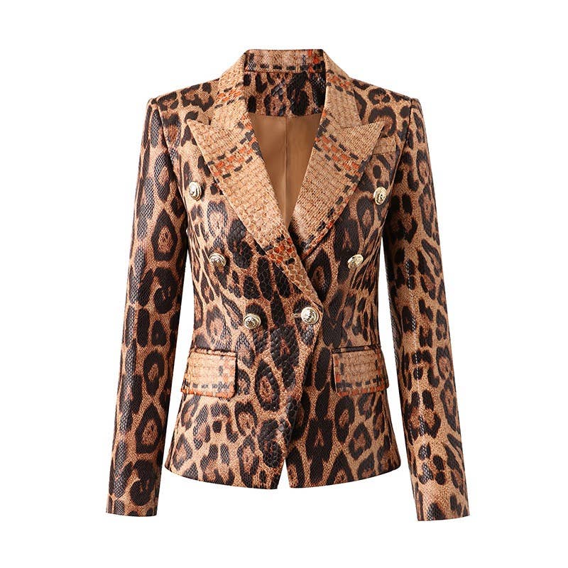 Elegant Leopard Blazer: Slim, Stylish, Chic