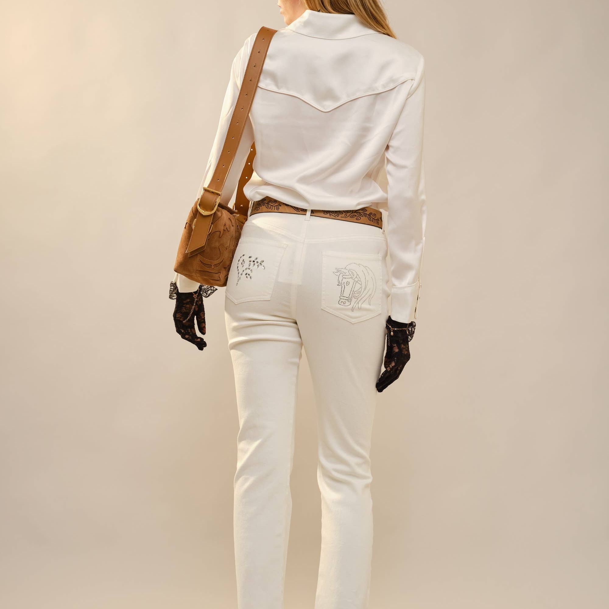Satin Western Embroidered Snap Shirt
