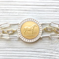 Horse jewelry coin bracelet country western derby equestrian