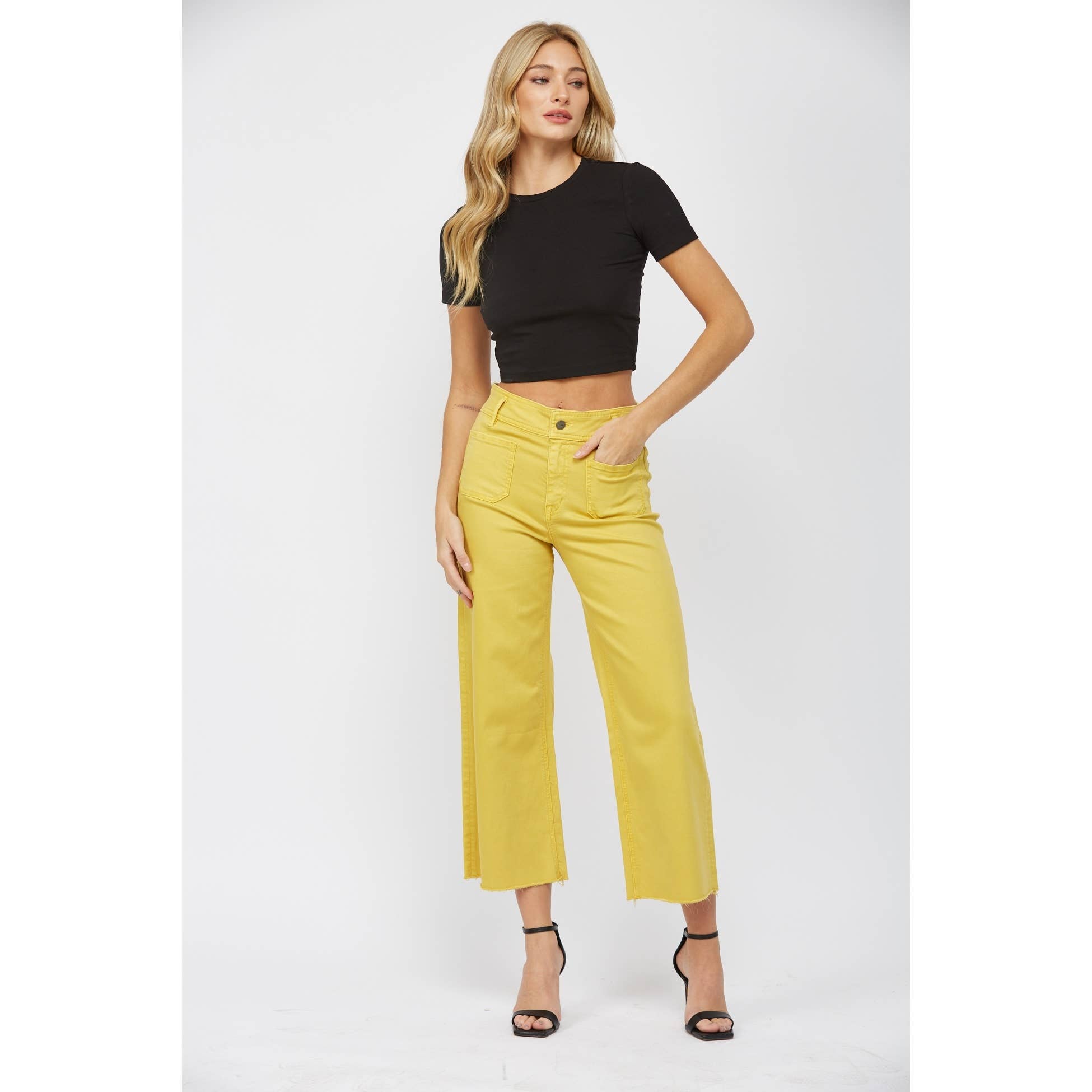 CROPPED WIDE LEG WITH FRONT POCKET