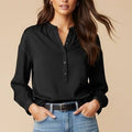 Button-down Blouse With Gathered Neckline