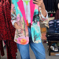 Baha Ranch Retro Pop Western Pop Cowgirl Blazer — full-length look styled with jeans